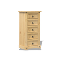 Table de chevet pin massif corona, 5 tiroirs - style rustique et rangement abondant chambre