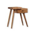 Table de chevet acacia massif 45×32×55 cm - bois naturel brut style japandi