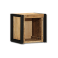 Table chevet manguier brut massif cube 40×35×40 cm - bois naturel chambre
