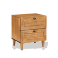 Table de chevet bois marron clair 2 tiroirs 40×33×46 cm - design contemporain