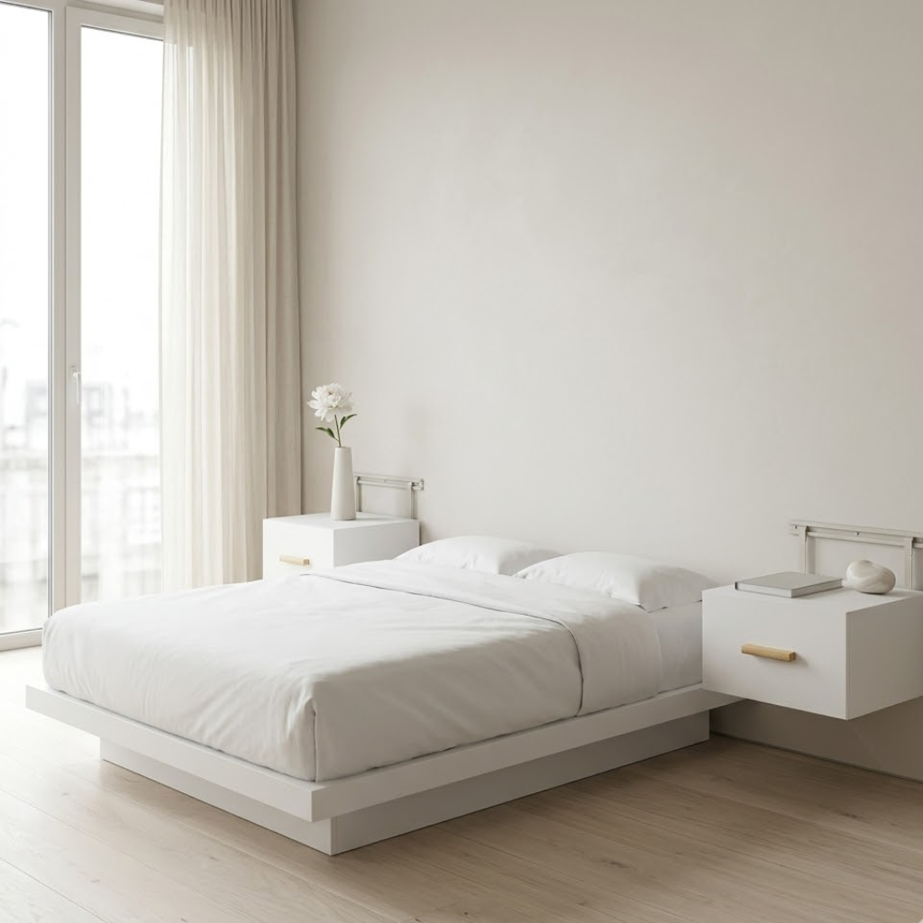 Tables de chevet murales lot de 2 blanc — 35x35x20 cm | Elymnora