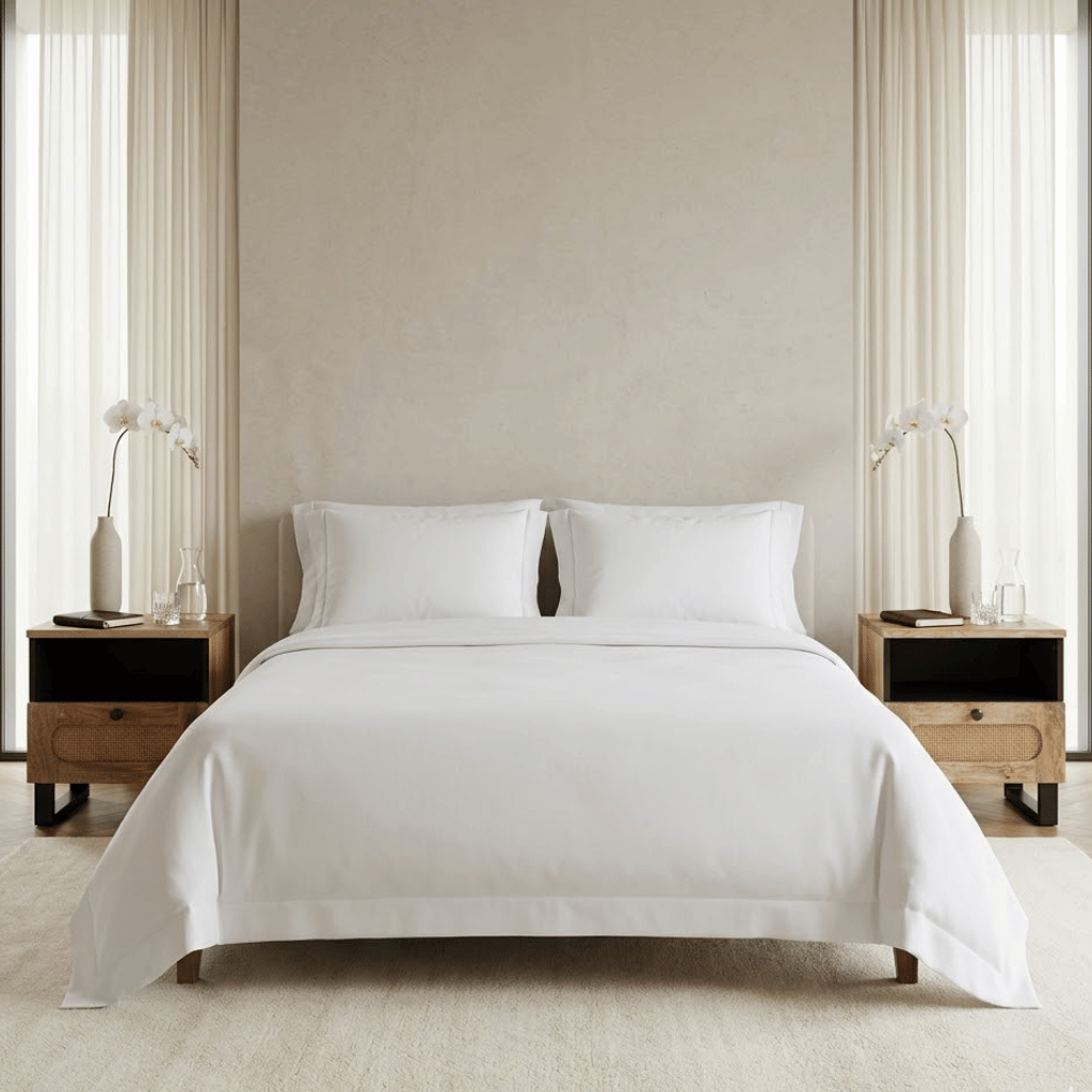Texture manguier massif tables chevet lot 2 - grain bois naturel chambre japandi