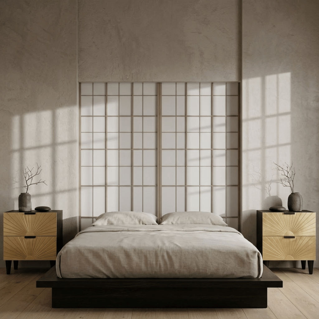 Vue face lot 2 tables chevet design noir or 4 tiroirs 40x33 - chambre