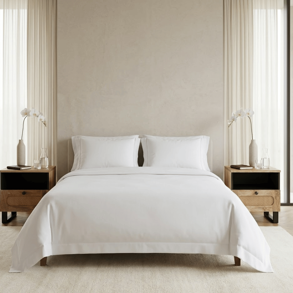 Vue face lot 2 tables chevet manguier 40x33x46 - rangement bois chambre
